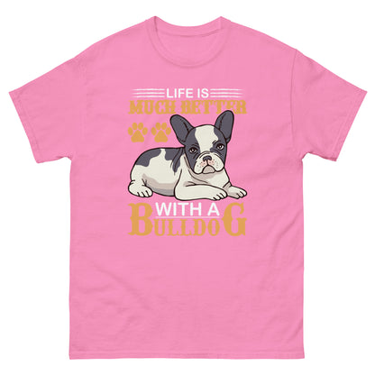 Мъжка класическа тениска LIFE IS BETTER WITH A BULLDOG