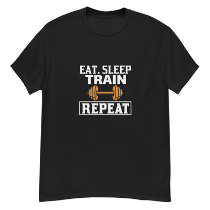 Мъжка класическа тениска EAT SLEEP TRAIN REPEAT