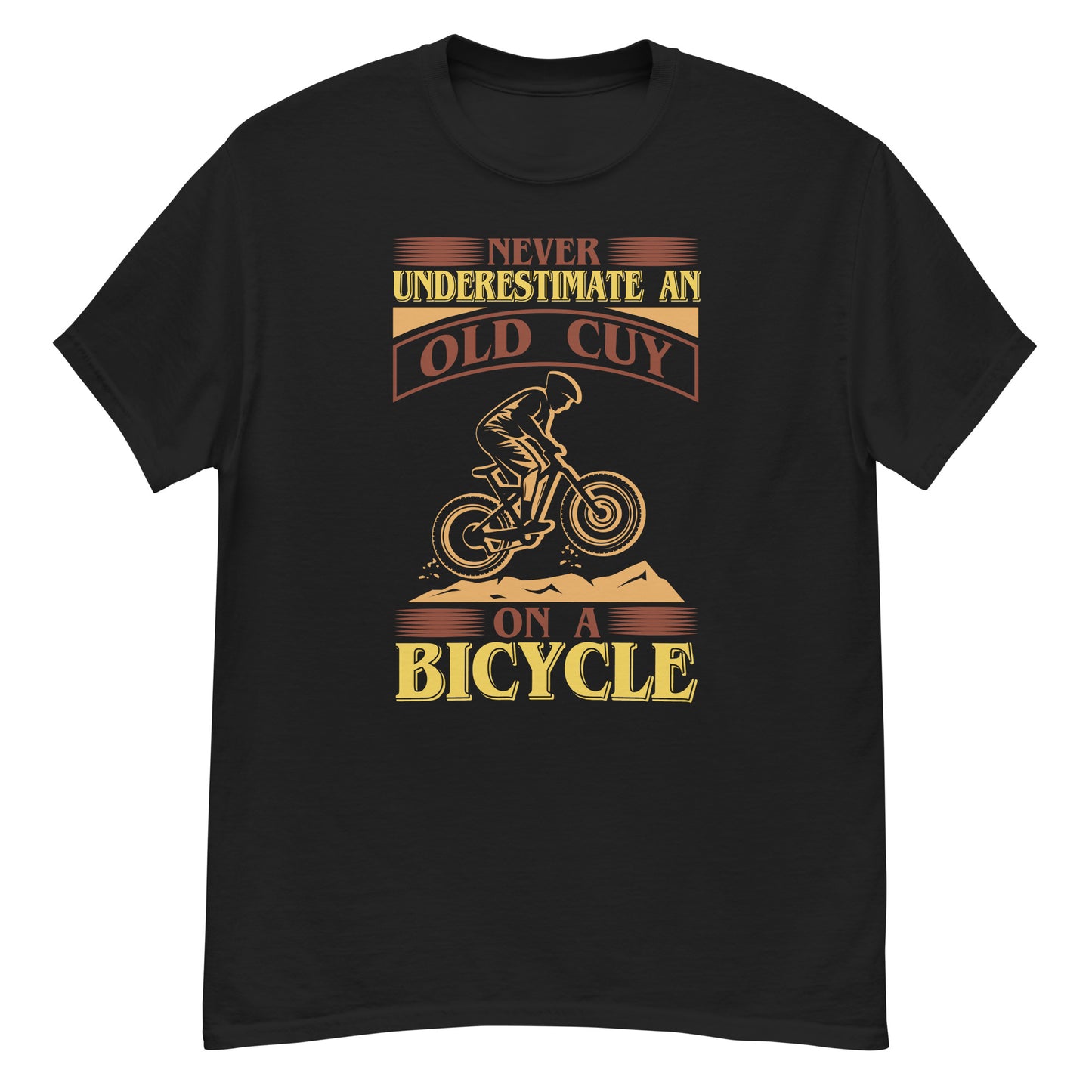 Men's classic tee OLD GUY ON A BICYCLE