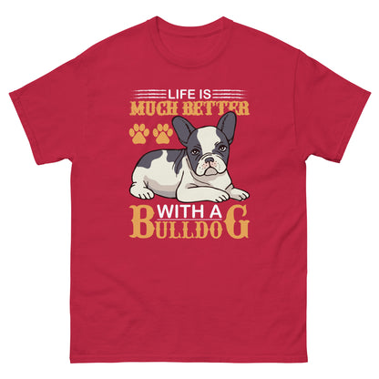 Мъжка класическа тениска LIFE IS BETTER WITH A BULLDOG
