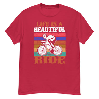 Класическа мъжка тениска LIFE IS A BEAUTIFUL RIDE