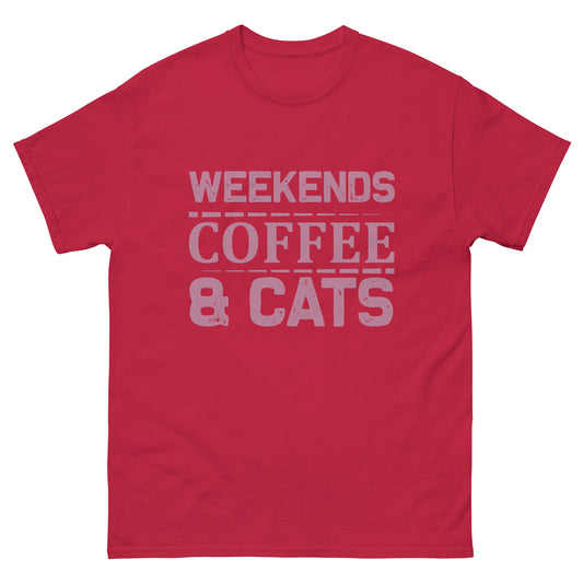 Men's classic tee WEEKENDS COFFEE AND CATS