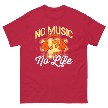 Класическа мъжка тениска NO MUSIC NO LIFE