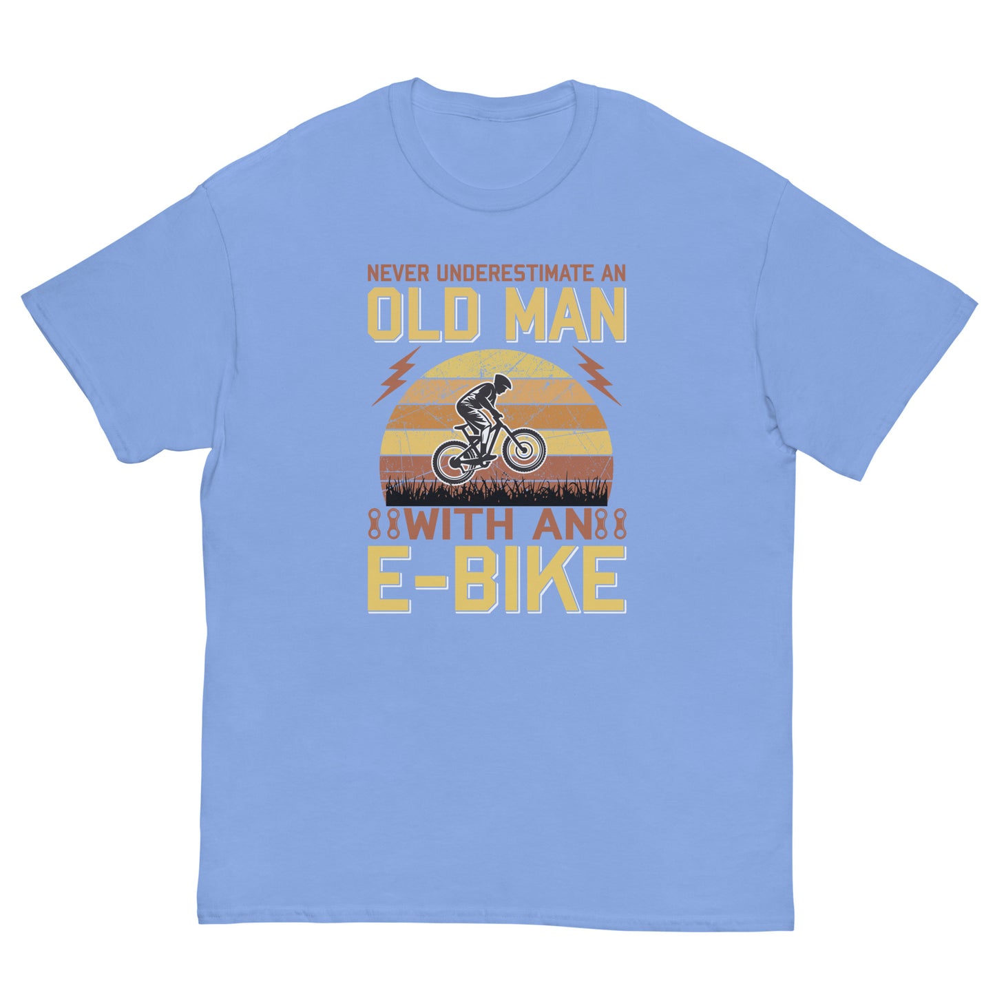 Camiseta clásica hombre VIEJO CON BICICLETA ELÉCTRICA