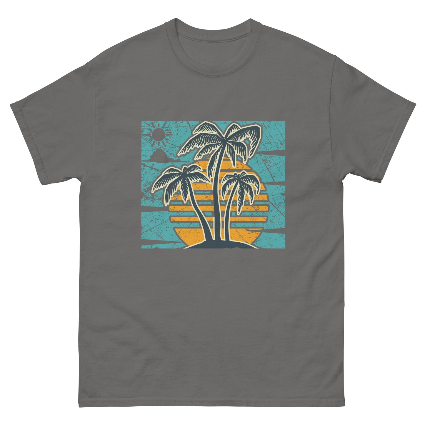 Camiseta clásica hombre PALMAS Y PUESTA DEL SOL