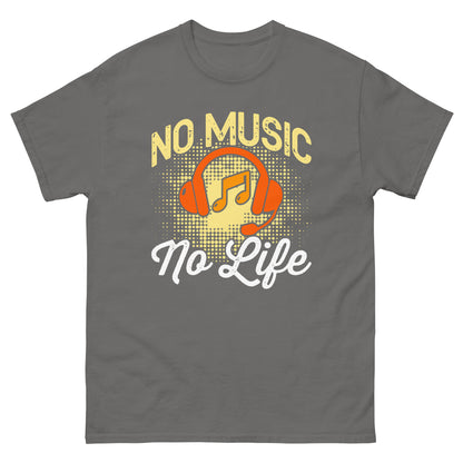 Класическа мъжка тениска NO MUSIC NO LIFE