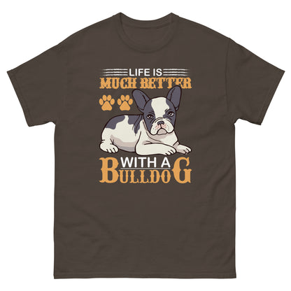 Мъжка класическа тениска LIFE IS BETTER WITH A BULLDOG