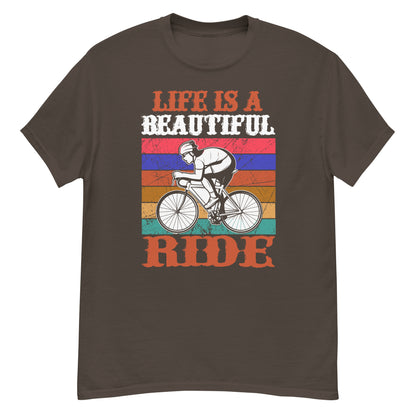 Класическа мъжка тениска LIFE IS A BEAUTIFUL RIDE