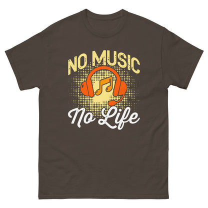 Класическа мъжка тениска NO MUSIC NO LIFE