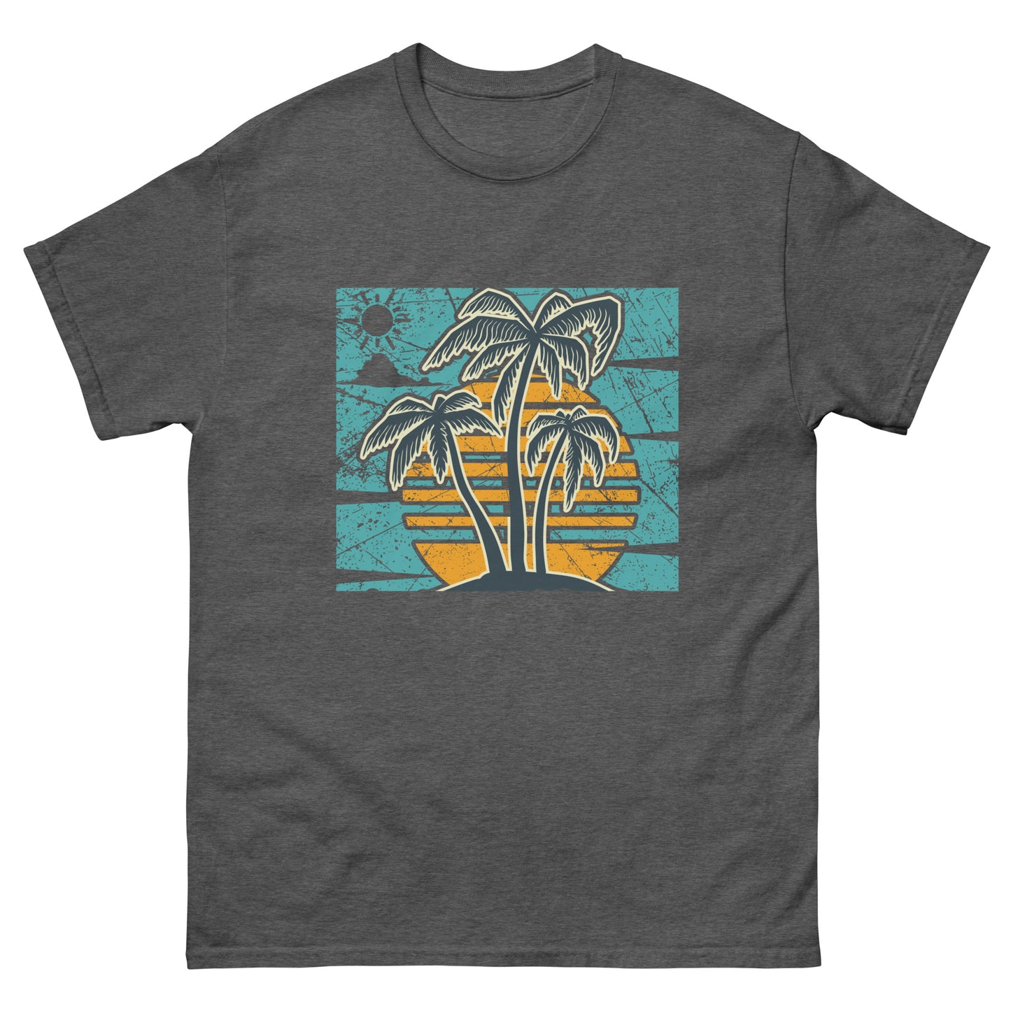 Camiseta clásica hombre PALMAS Y PUESTA DEL SOL