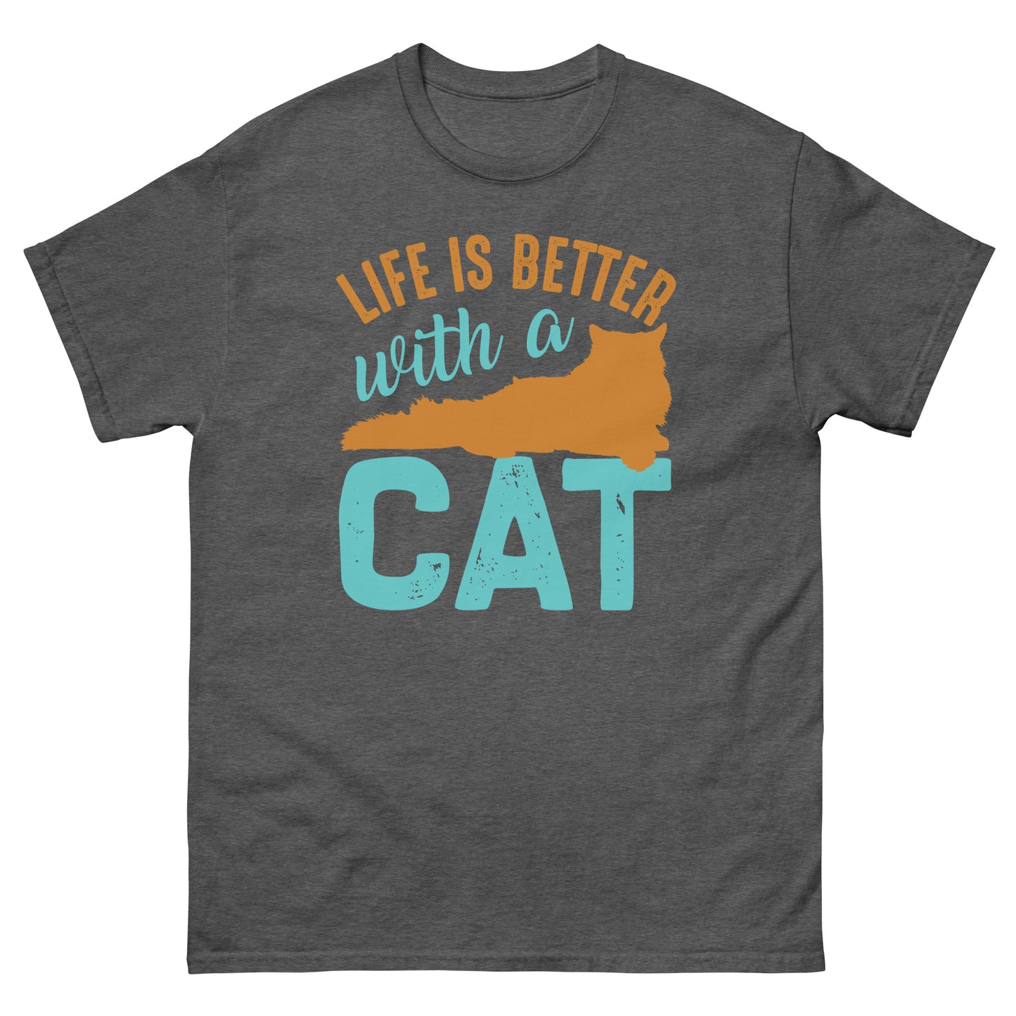 Мъжка класическа тениска LIFE IS BETTER WITH A CAT