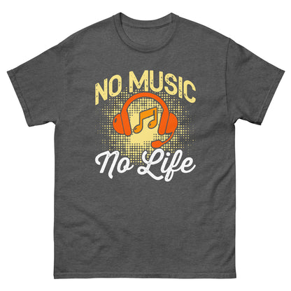Класическа мъжка тениска NO MUSIC NO LIFE