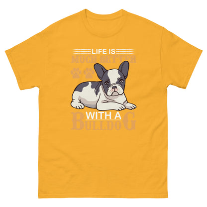 Мъжка класическа тениска LIFE IS BETTER WITH A BULLDOG