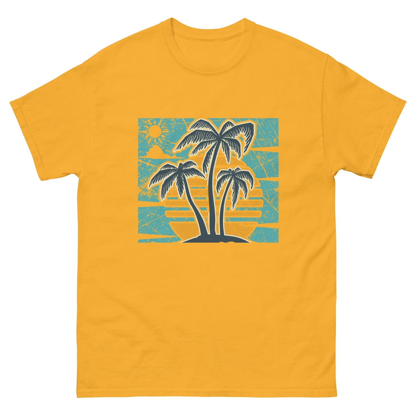 Camiseta clásica hombre PALMAS Y PUESTA DEL SOL