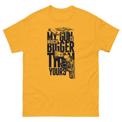 Мъжка класическа тениска MY GUN IS MUCH BIGGER