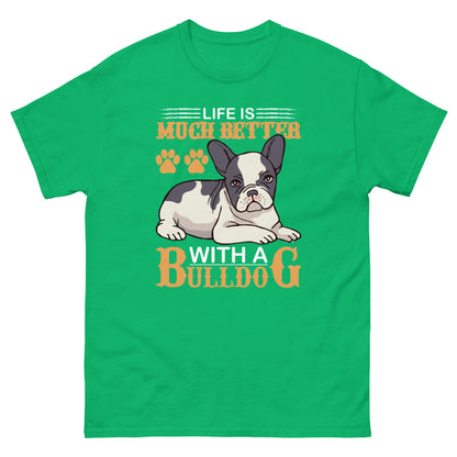 Мъжка класическа тениска LIFE IS BETTER WITH A BULLDOG