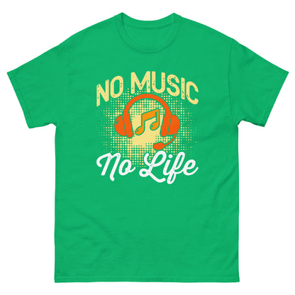 Класическа мъжка тениска NO MUSIC NO LIFE