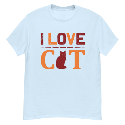 Мъжка класическа тениска I LOVE CAT