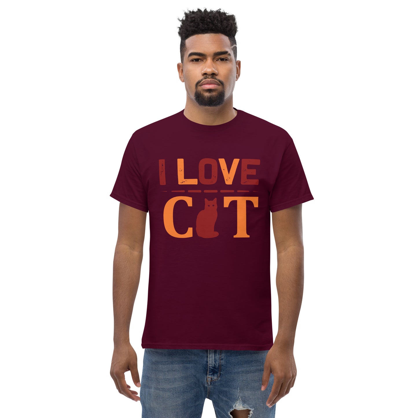 Camiseta clásica hombre I LOVE CAT