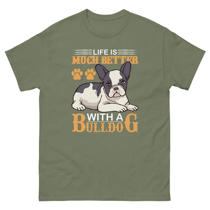 Мъжка класическа тениска LIFE IS BETTER WITH A BULLDOG