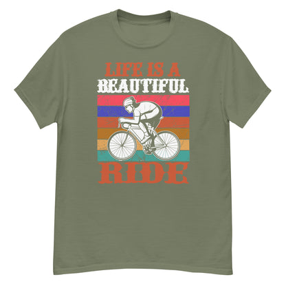 Класическа мъжка тениска LIFE IS A BEAUTIFUL RIDE