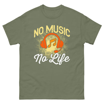 Класическа мъжка тениска NO MUSIC NO LIFE