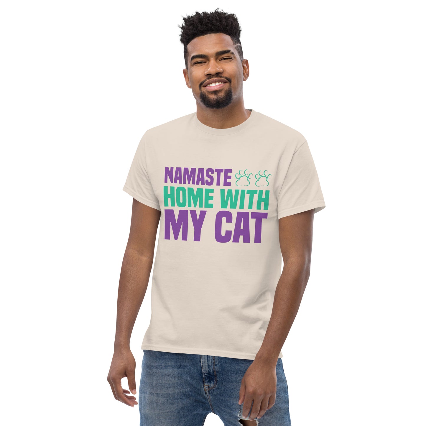 Camiseta clásica hombre CASA CON MI GATO