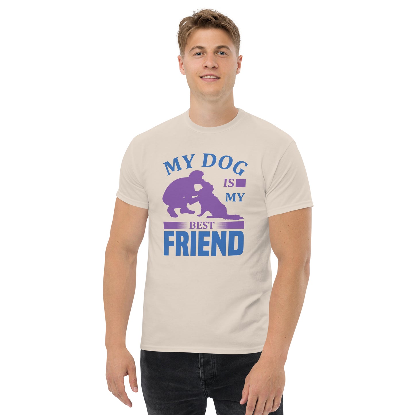 Мъжка класическа тениска MY DOG IS MY BEST FRIEND