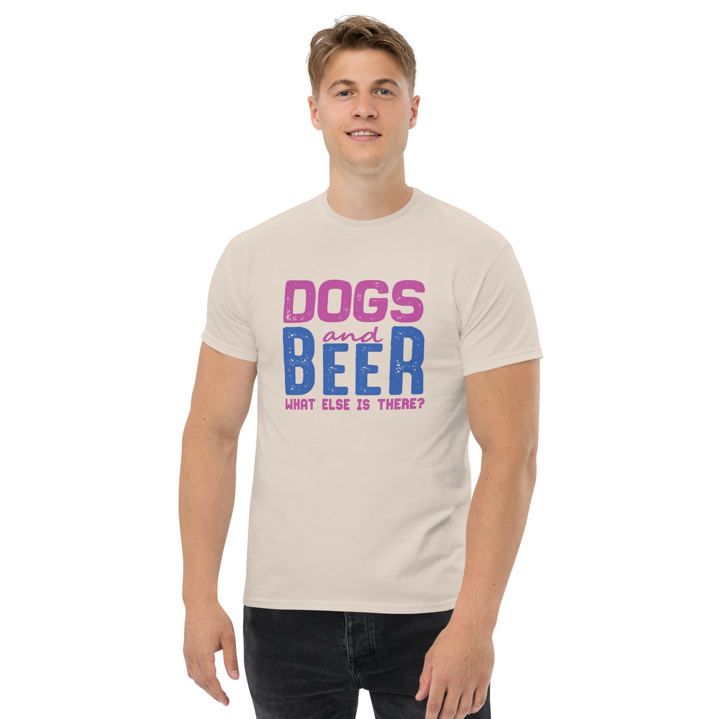 Мъжка класическа тениска DOG AND BEER