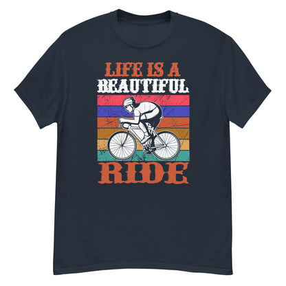 Класическа мъжка тениска LIFE IS A BEAUTIFUL RIDE