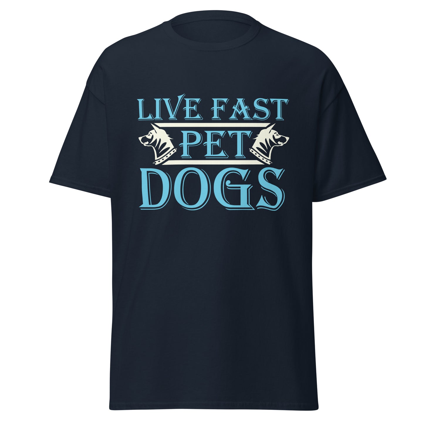 Мъжка класическа тениска LIVE FAST PET DOGS