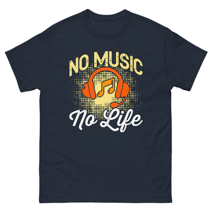 Класическа мъжка тениска NO MUSIC NO LIFE