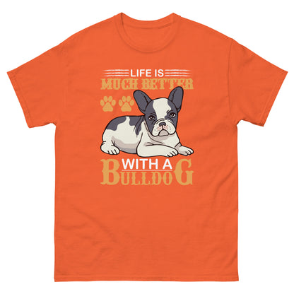 Мъжка класическа тениска LIFE IS BETTER WITH A BULLDOG