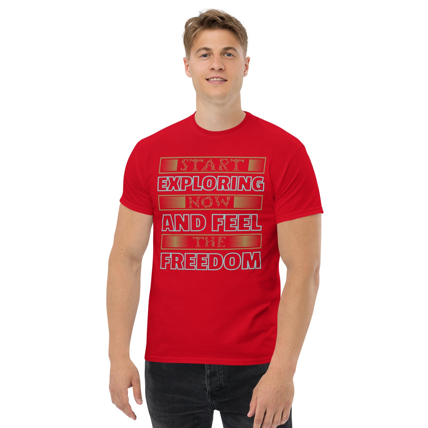 Camiseta clásica para hombre COMIENCE A EXPLORAR