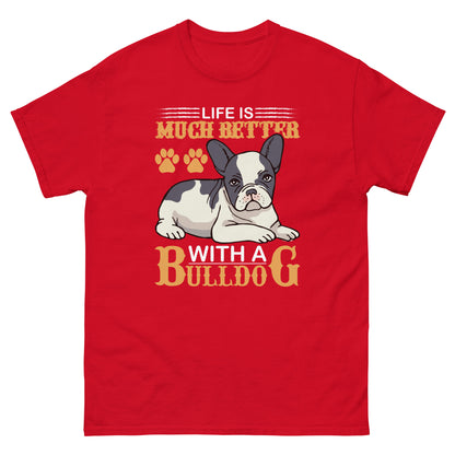 Мъжка класическа тениска LIFE IS BETTER WITH A BULLDOG