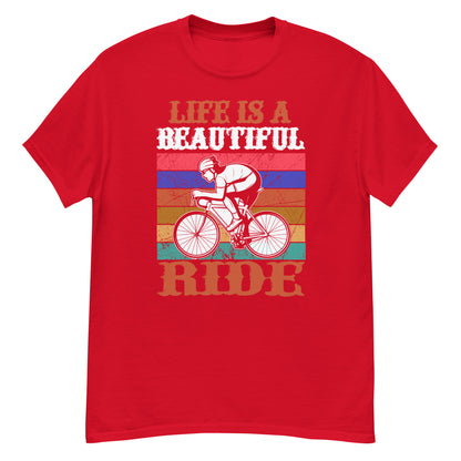 Класическа мъжка тениска LIFE IS A BEAUTIFUL RIDE