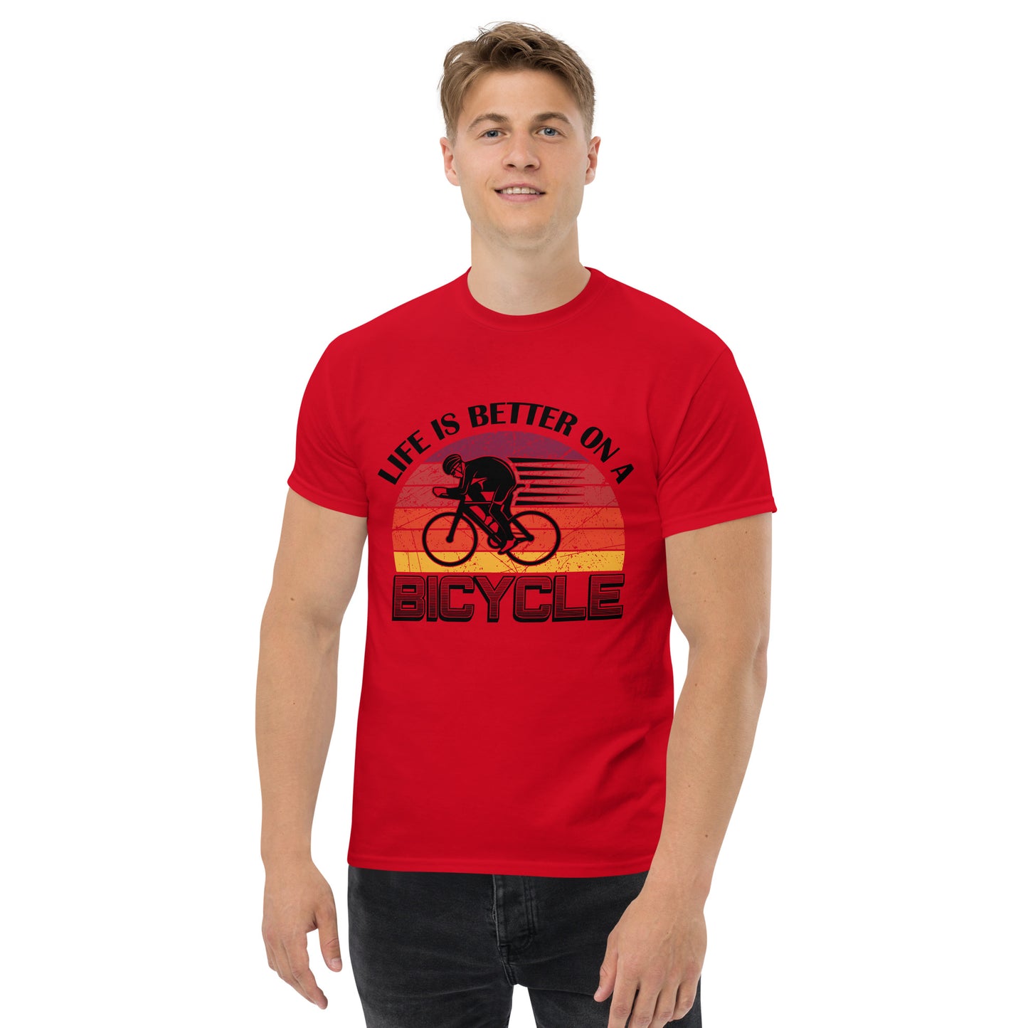 Camiseta clásica hombre LA VIDA ES MEJOR EN BICICLETA