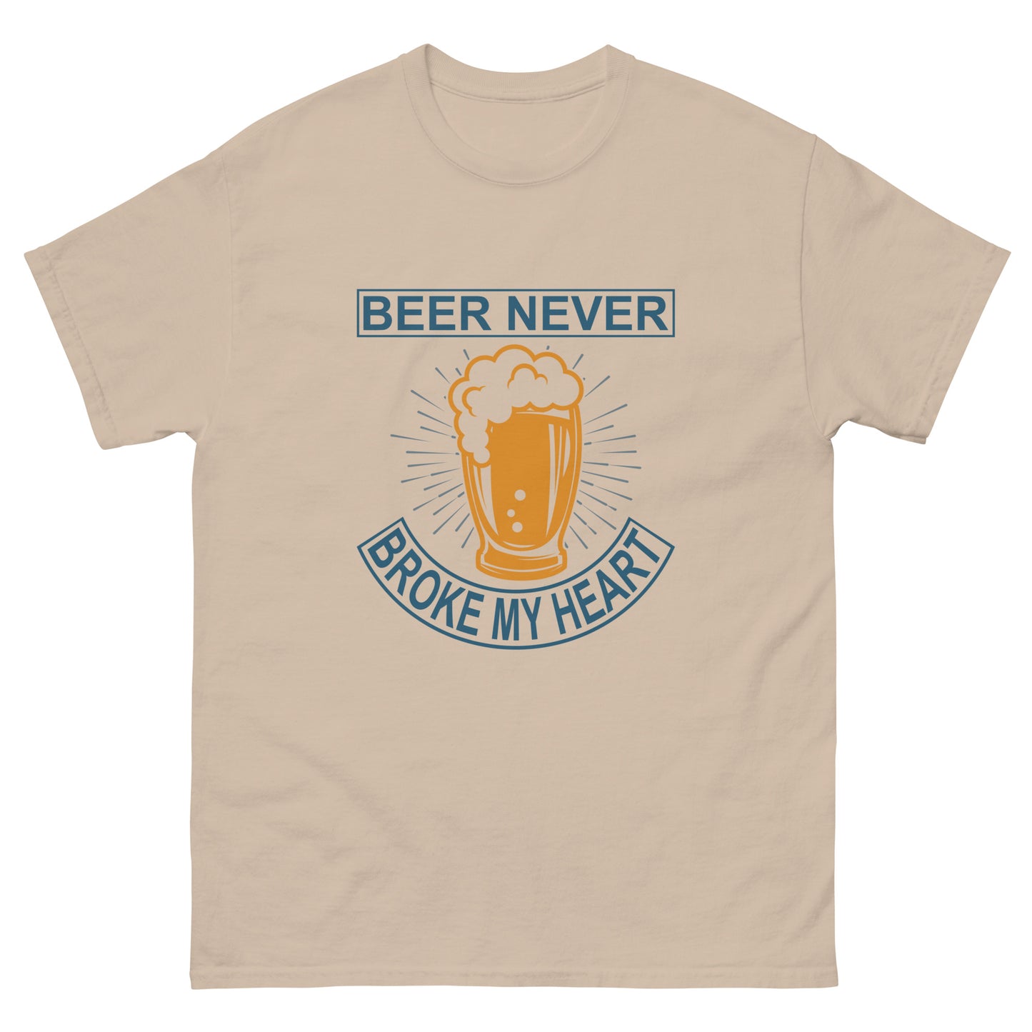 Camiseta clásica hombre LA CERVEZA NUNCA ME ROMPIÓ EL CORAZÓN