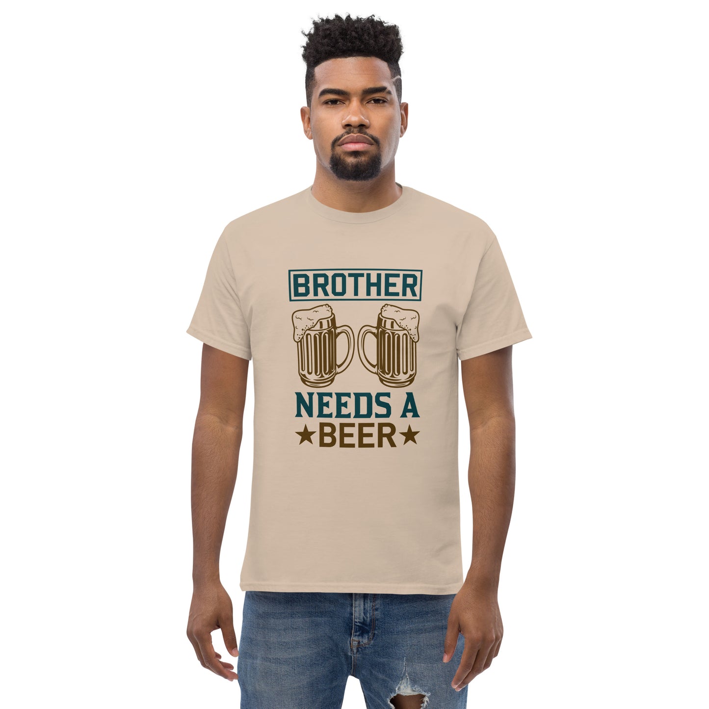 Camiseta clásica hombre BROTHER NECESITA UNA CERVEZA