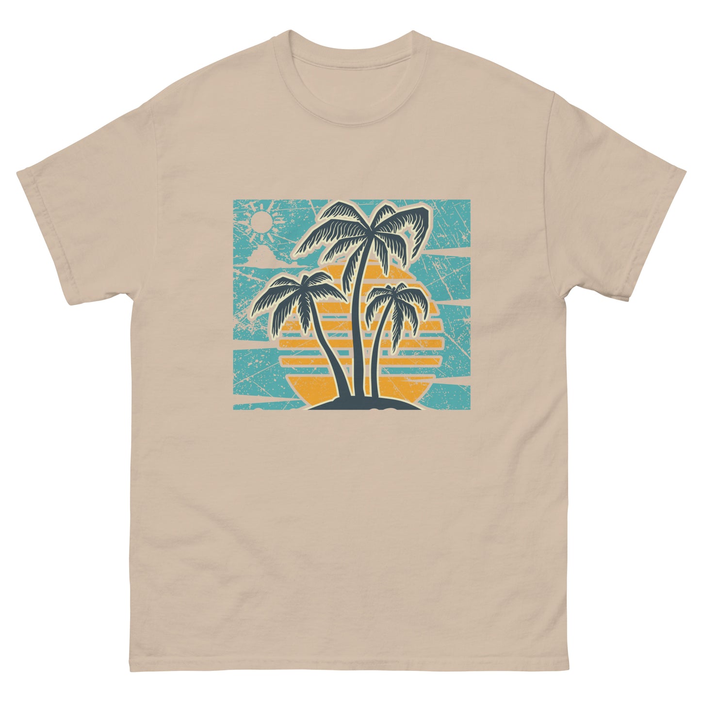 Camiseta clásica hombre PALMAS Y PUESTA DEL SOL