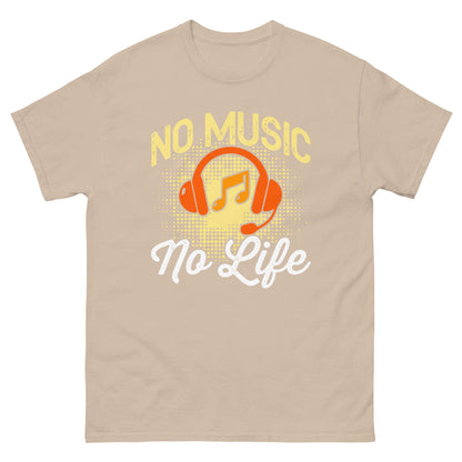 Класическа мъжка тениска NO MUSIC NO LIFE