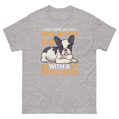 Мъжка класическа тениска LIFE IS BETTER WITH A BULLDOG