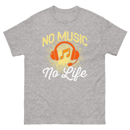 Класическа мъжка тениска NO MUSIC NO LIFE