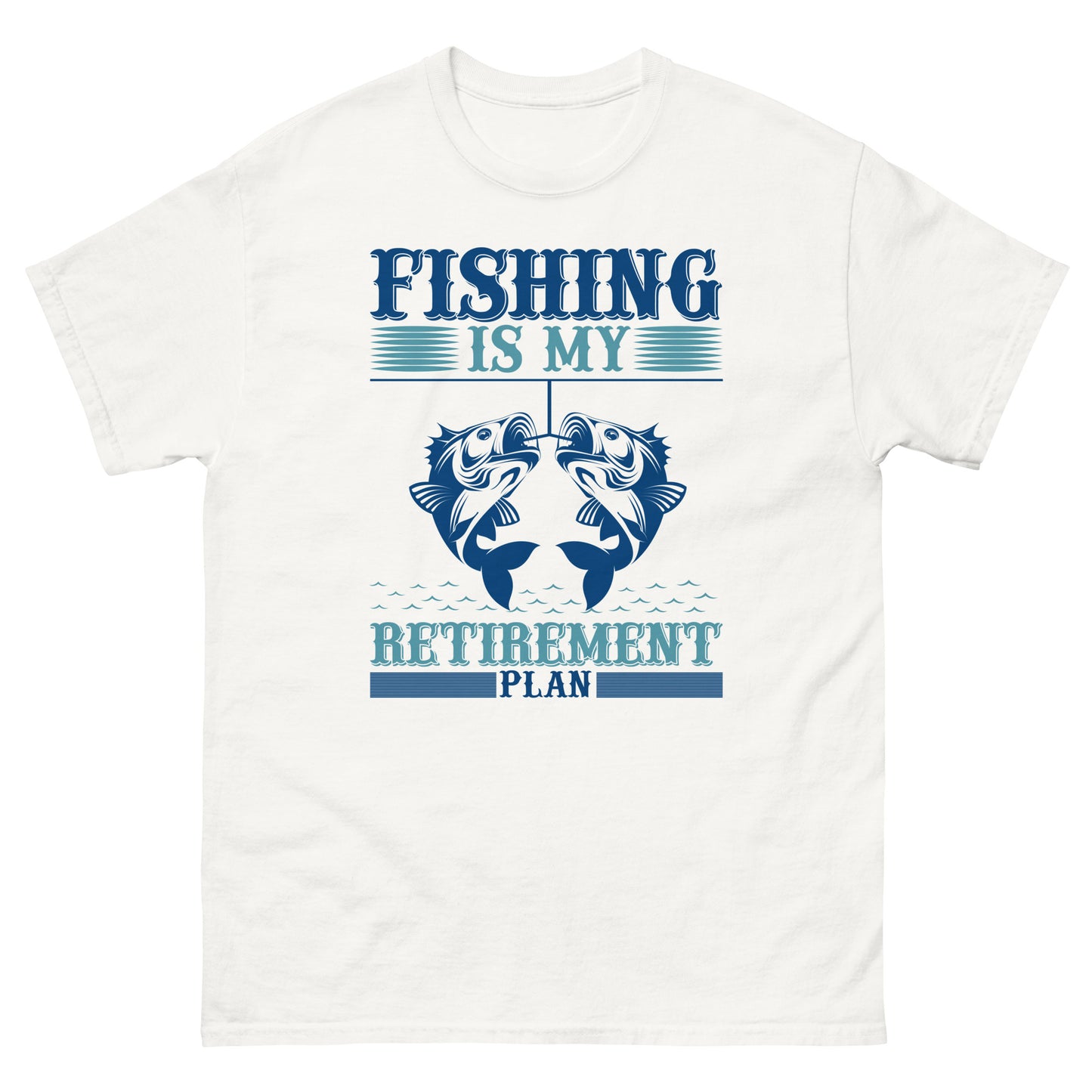 Мъжка класическа тениска FISHING IS MY PENSITION PLAN