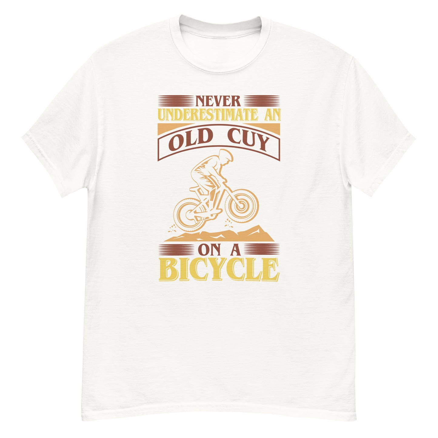 Men's classic tee OLD GUY ON A BICYCLE