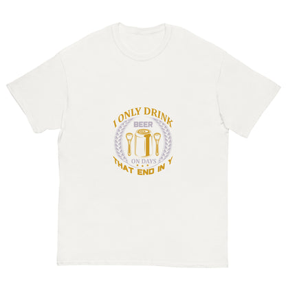 Мъжка класическа тениска I ONLY DRINK BEER