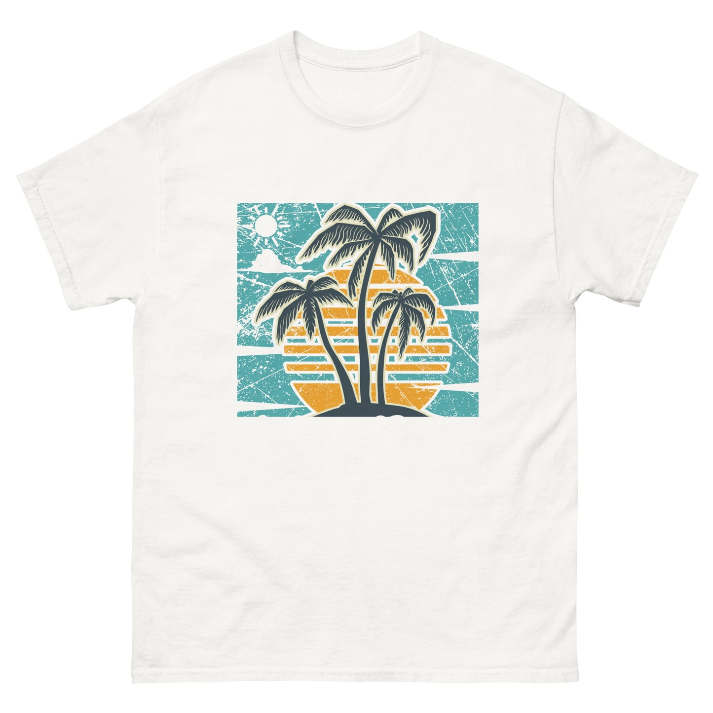 Camiseta clásica hombre PALMAS Y PUESTA DEL SOL