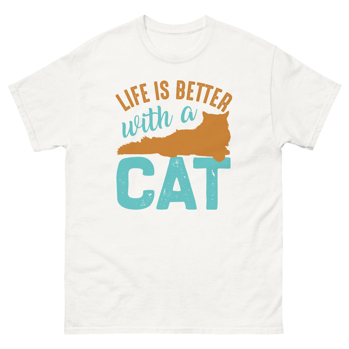 Мъжка класическа тениска LIFE IS BETTER WITH A CAT