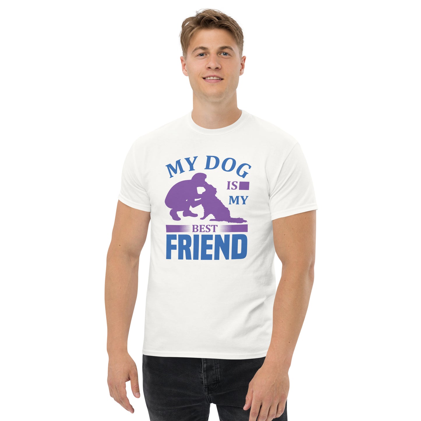 Мъжка класическа тениска MY DOG IS MY BEST FRIEND