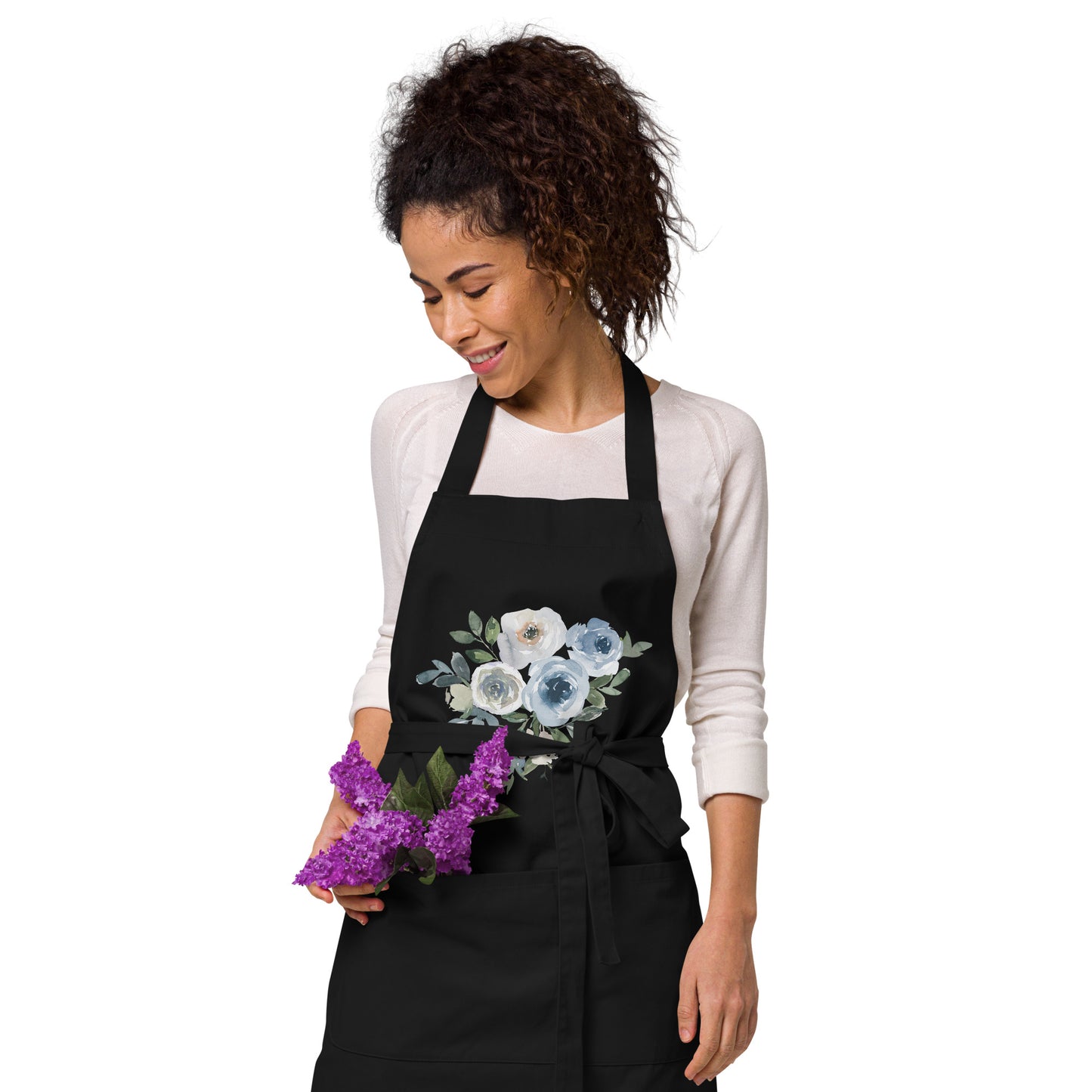 Organic cotton apron FLOWERS